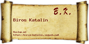 Biros Katalin névjegykártya